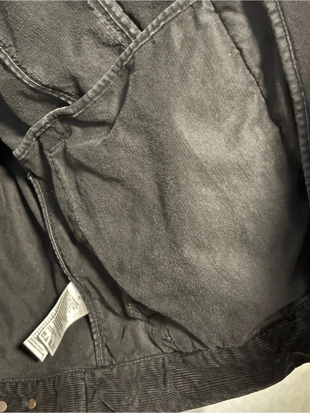 Nautica Men’s Black corduroy jacket with hood liner size medium